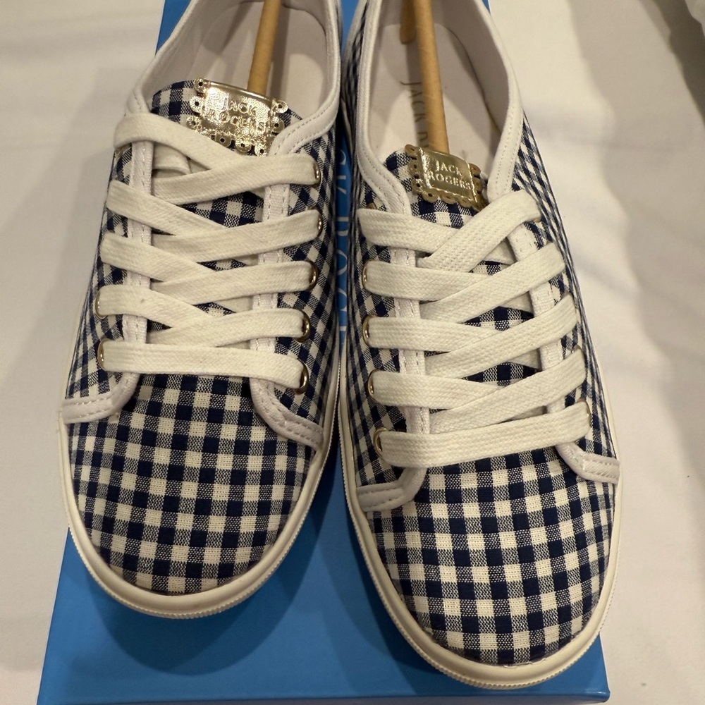 Jack Rogers Blue Gingham Sneakers